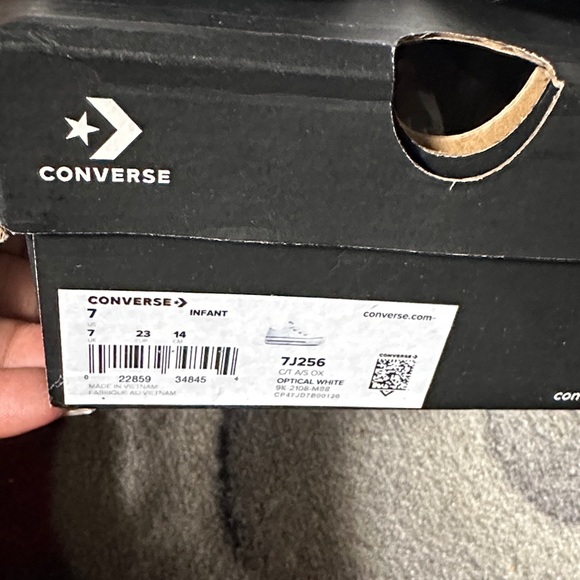 Converse Kids White and Red All Star Sneakers - Picture 2 of 5